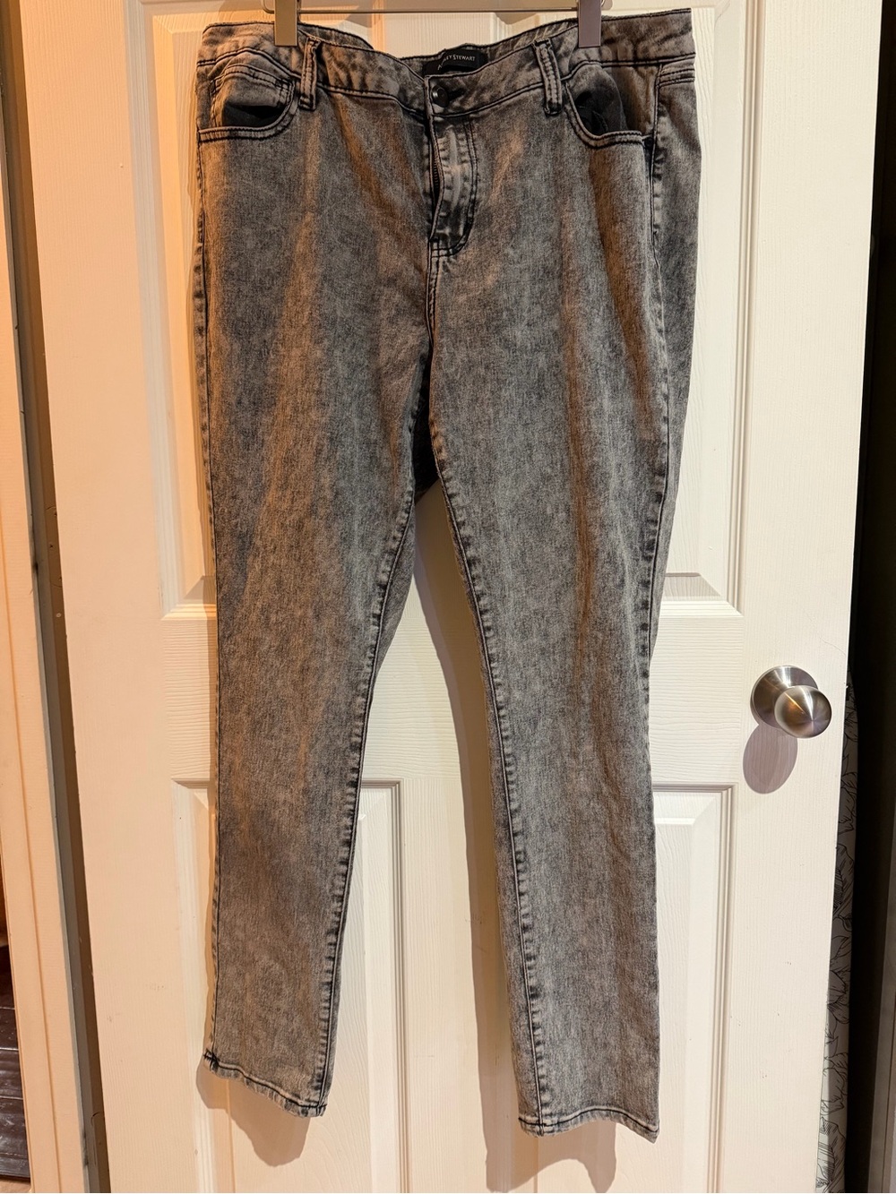 Ashley Stewart Acid-Wash Gray Skinny Jeans